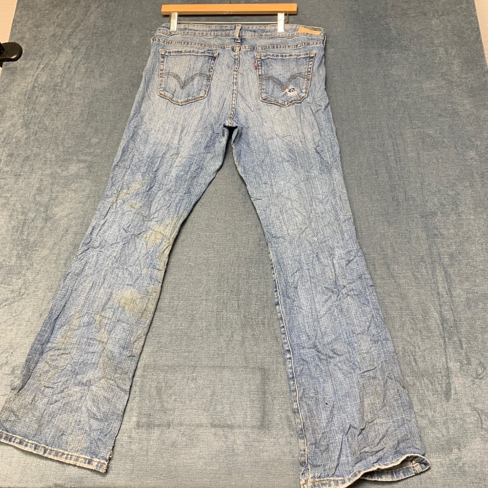 Levi's 545 Low Boot Cut Jeans Womens 12M Blue Denim Medium Wash Distressed